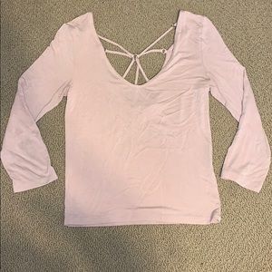Pink, 3/4 Sleeve, V-Neck Top